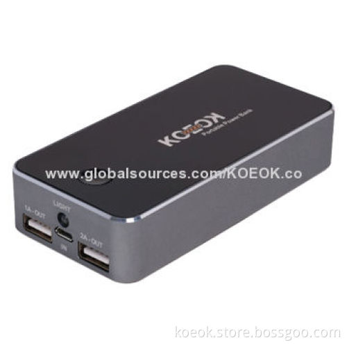 2014 China Supplier High-capacity USB/9,600mAh Battery Power Bank for iPhone 5S, Dual USB, OEM